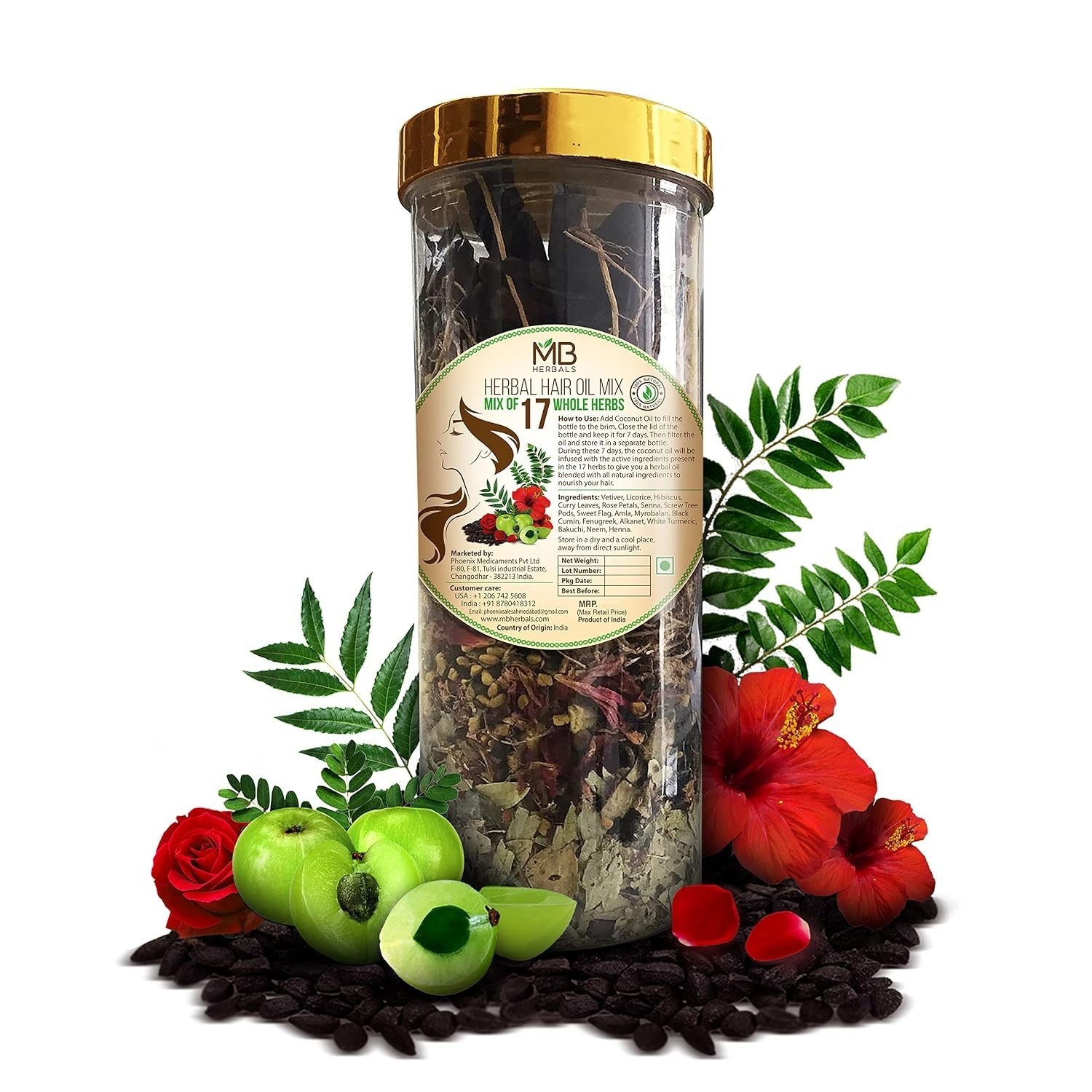 Herbals Hair Oil Mix – 17 Ayurvedic Herbs Blend for Hair Growth Oil