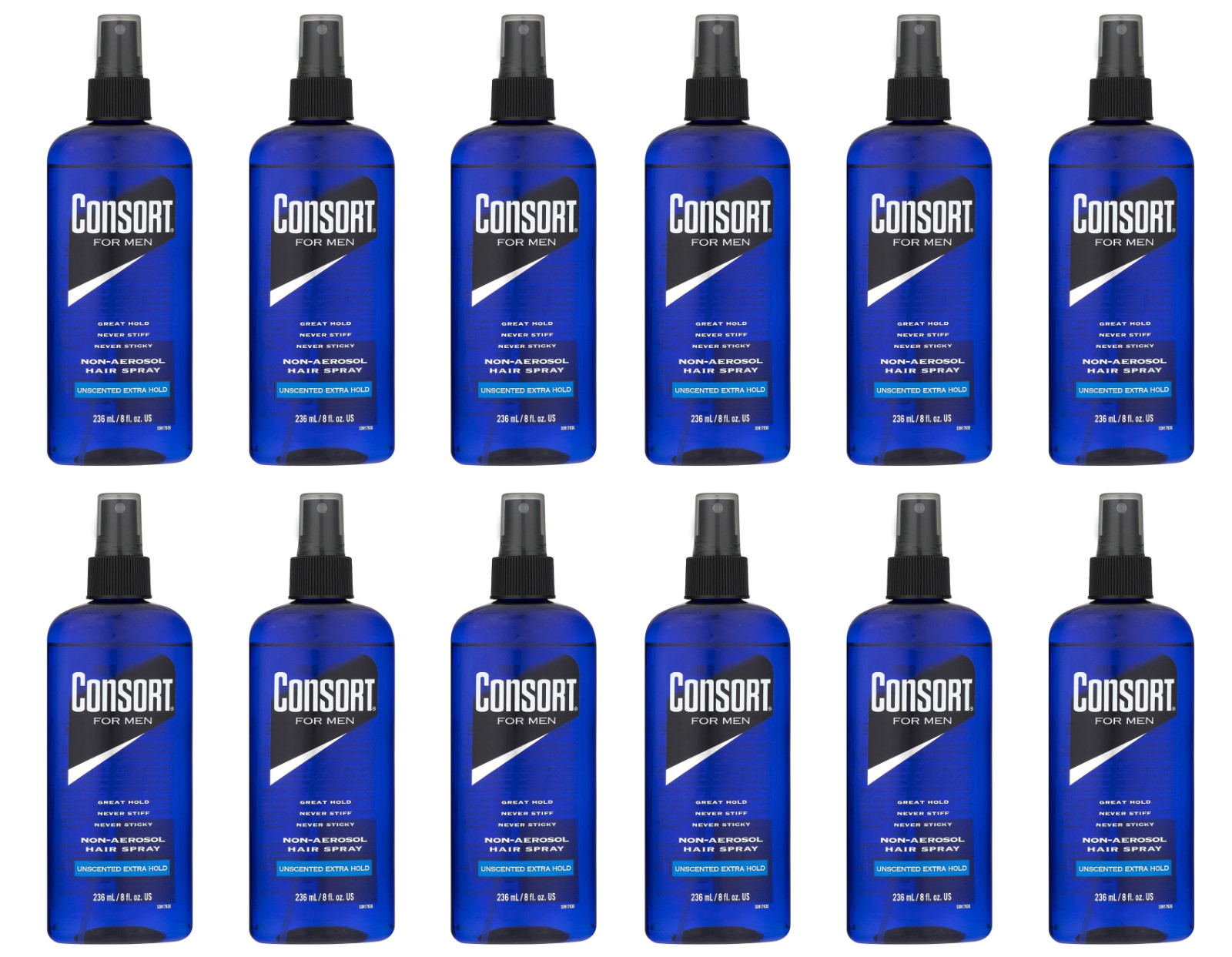 Consort for Men Unscented Extra Hold Non-aerosol Hair Spray 8oz (Pack of 12)