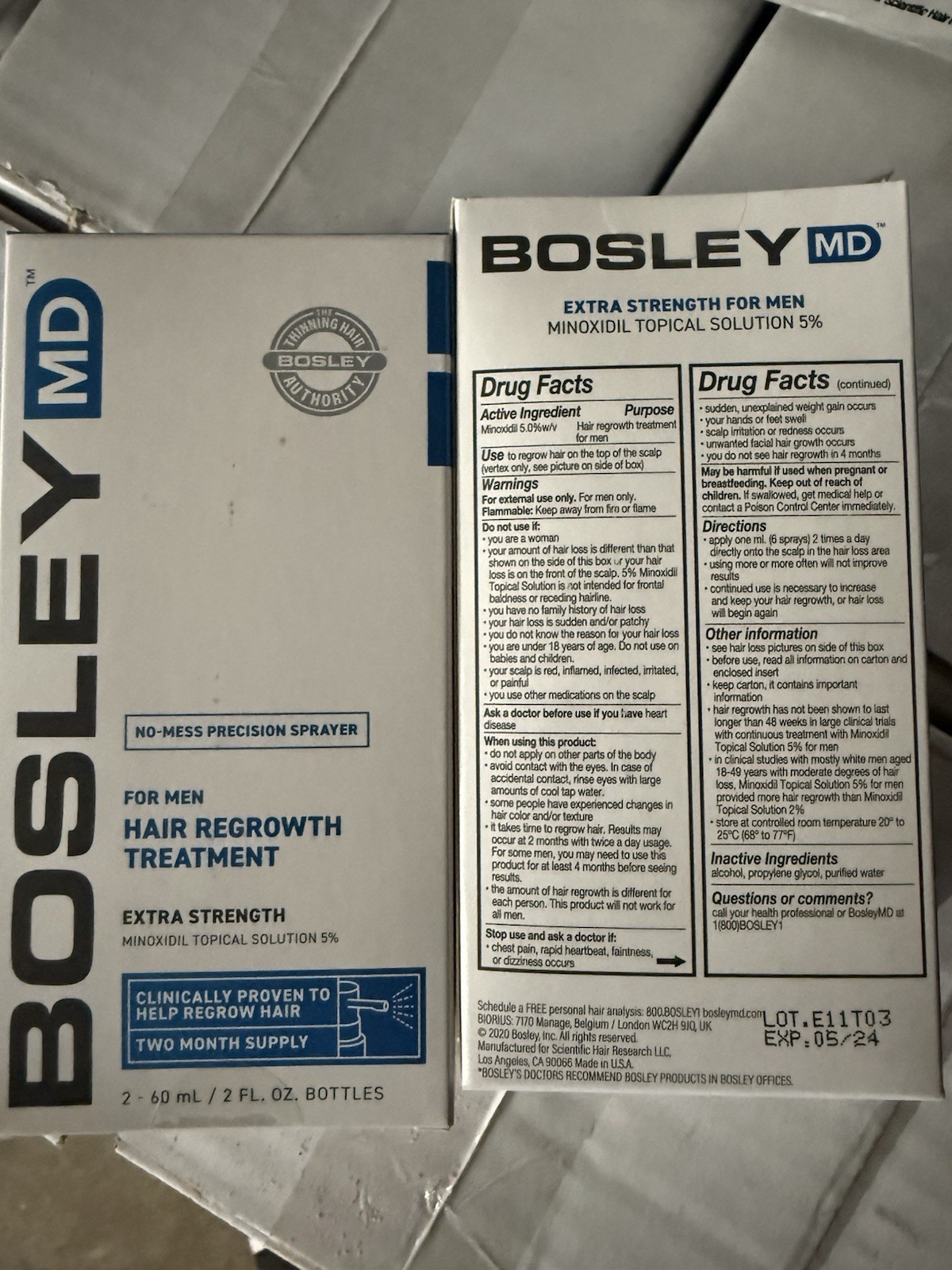 Bosley MD Hair Regrowth 2fl Oz – Pack of 2