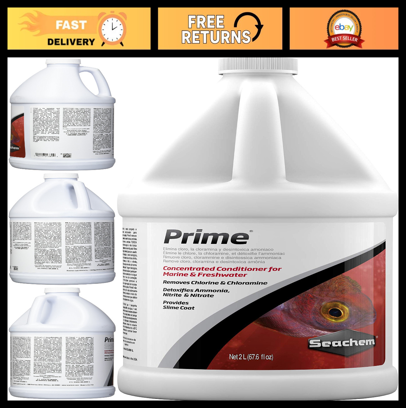Fresh & Saltwater Conditioner – 2L Chemical Remover & Detoxifier for Aquariums