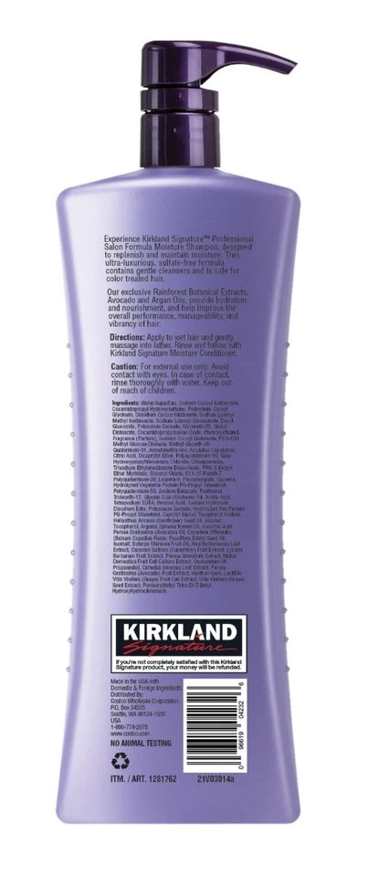 Kirkland Signature Moisture Nourish+Hydrate Shampoo 33.8 Fl Oz