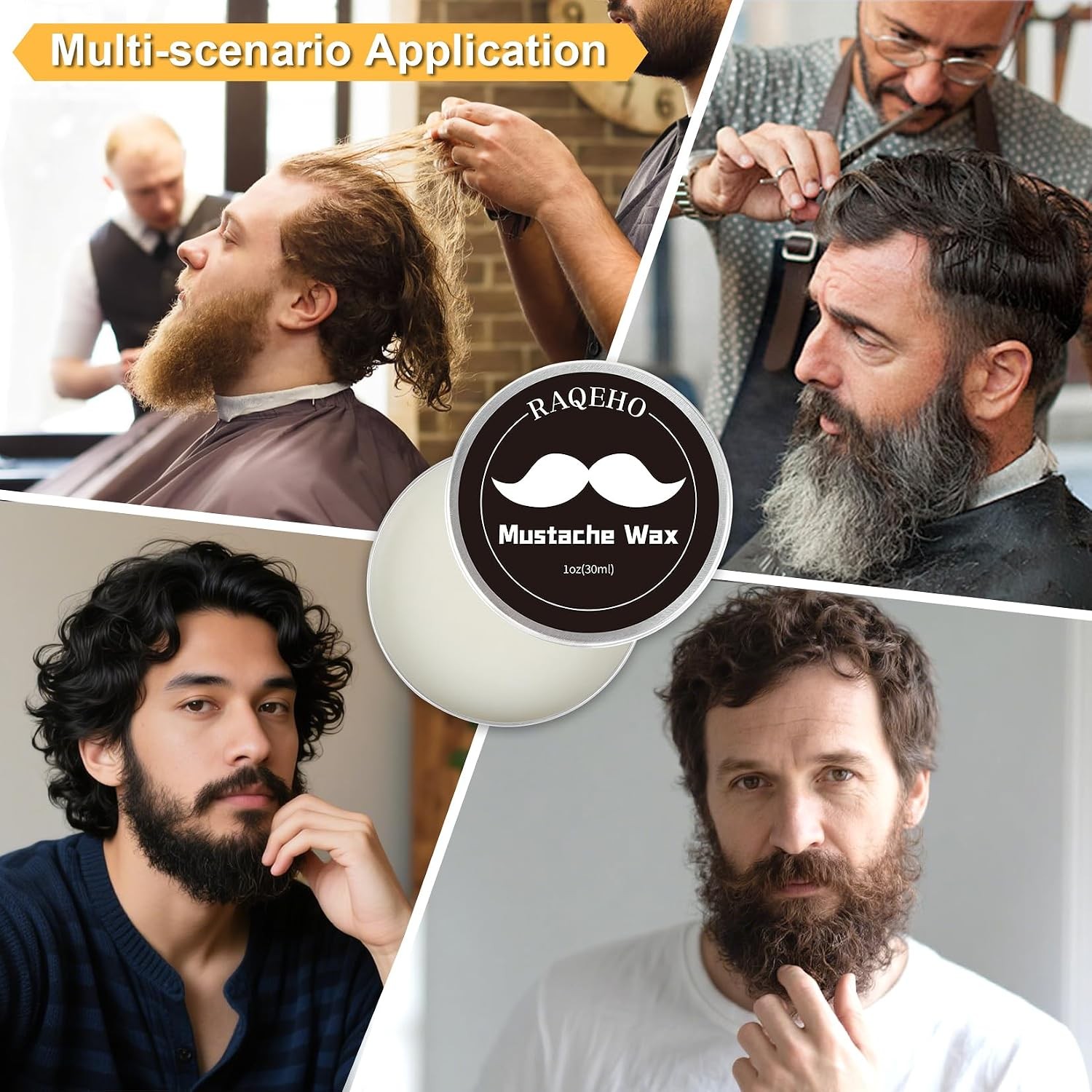 1oz Mustache Wax For Men – Unscented Strong Hold Moustache Beard Wax Styling Pas