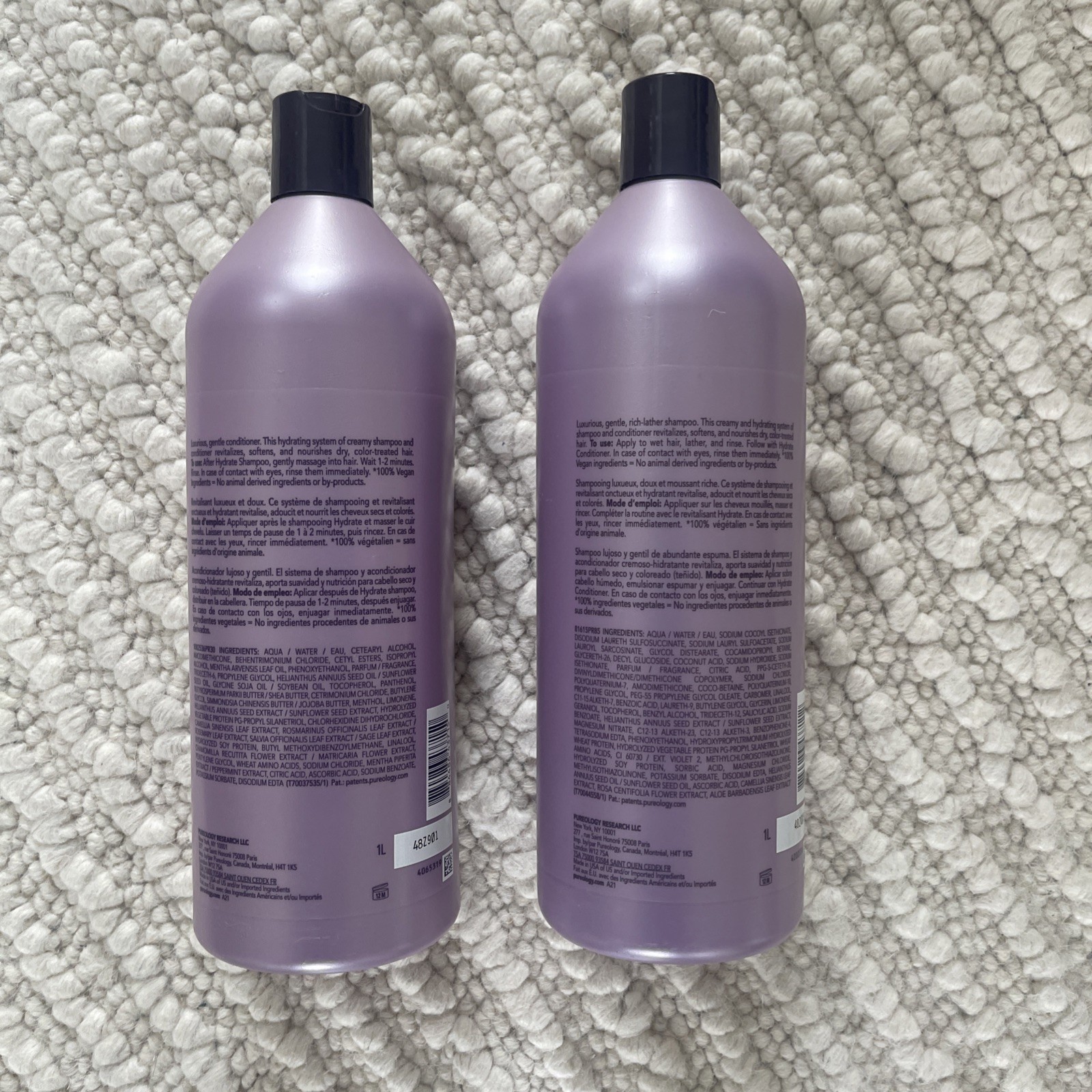 PUREOLOGY Hydrate Shampoo and Conditioner Liter Duo SET- BRAND NEW FREE SHIPPING