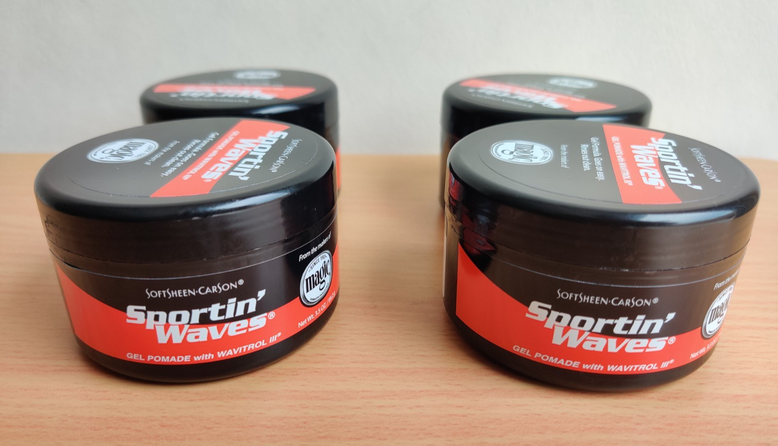 4X SoftSheen-Carson Sportin’ Waves Gel Pomade Wavitrol III 3.5oz – 360 Waves