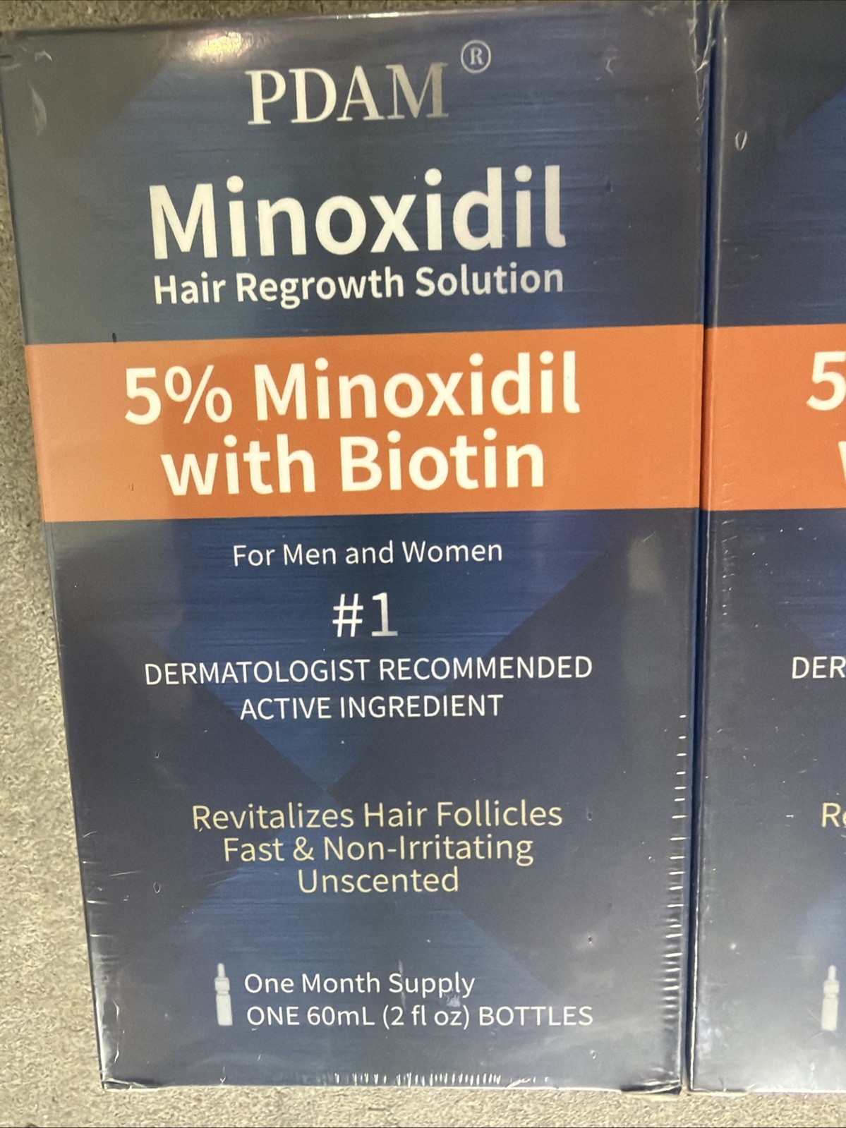 2 Bottles PDAM 5% Minoxidil Biotin Hair Growth Two Month Supply 2FL Oz Exp 12/26