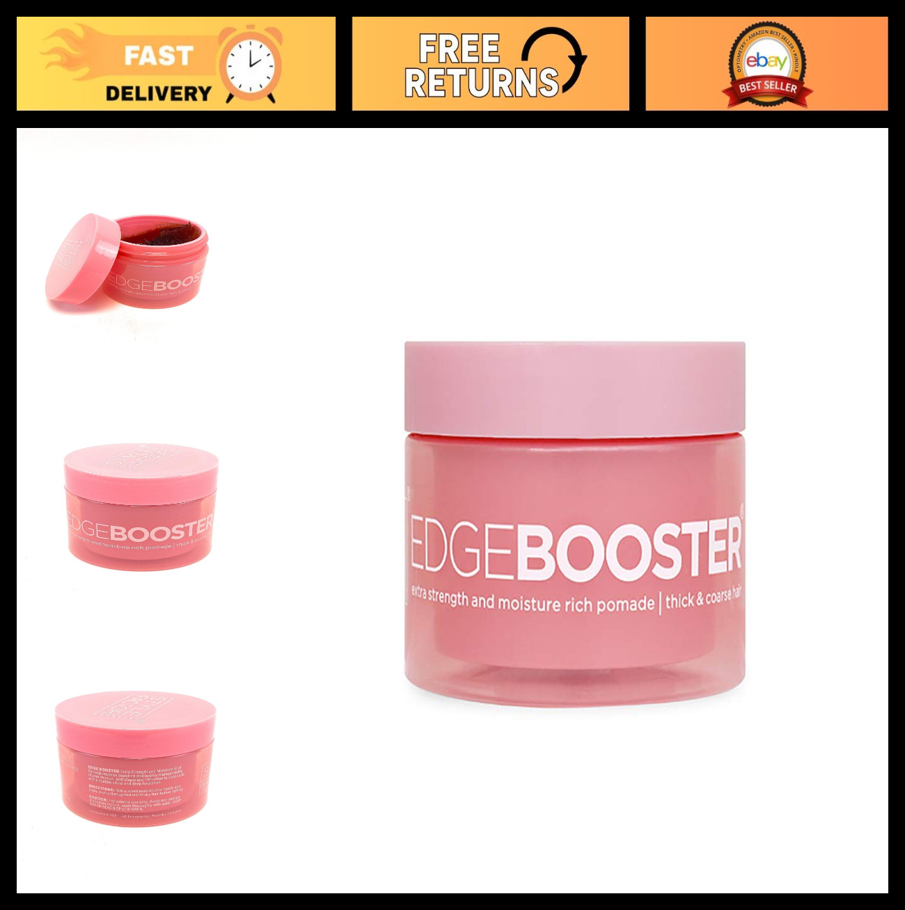 Strong Hold Water-Based Pomade – Super Shine & Moisture 3.38oz – Pink Sapphire