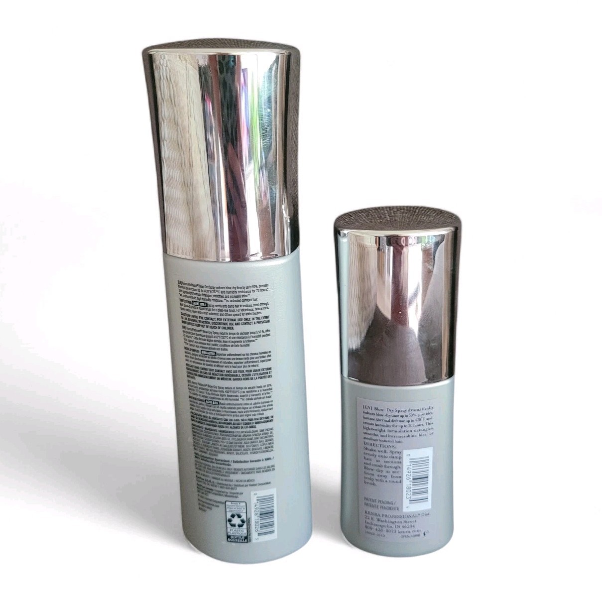 Kenra Platinum Blow-Dry Spray Set Duo 6.8oz & 3.4oz Heat Protectant Shine NEW