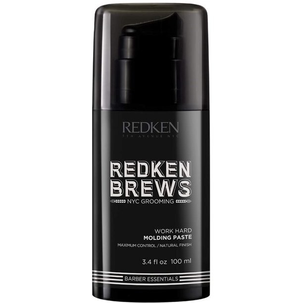 Redken Brews Work Hard Molding Paste 3.4oz-Men, High Hold, Natural Finish