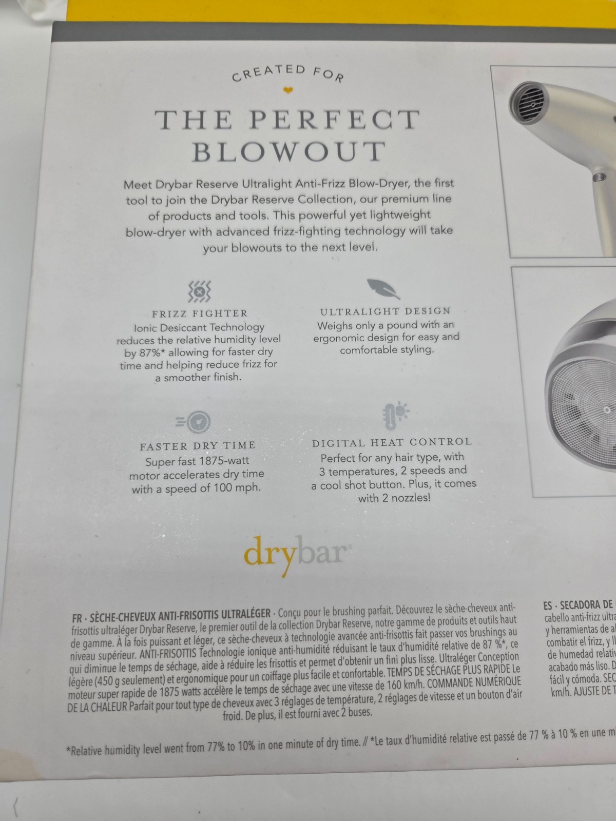 Drybar Reserve Ultralight Anti-Frizz Blow-Dryer – Sleek White