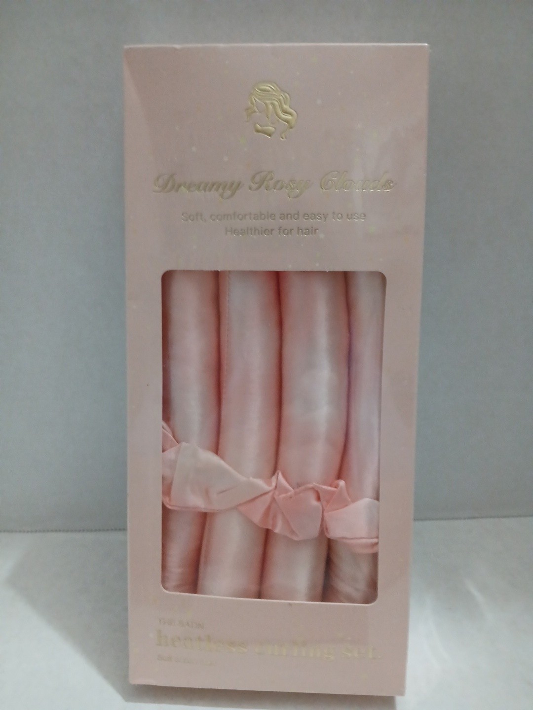 Dreamy Rosy Clouds Satin Heartless Curling Set Pink