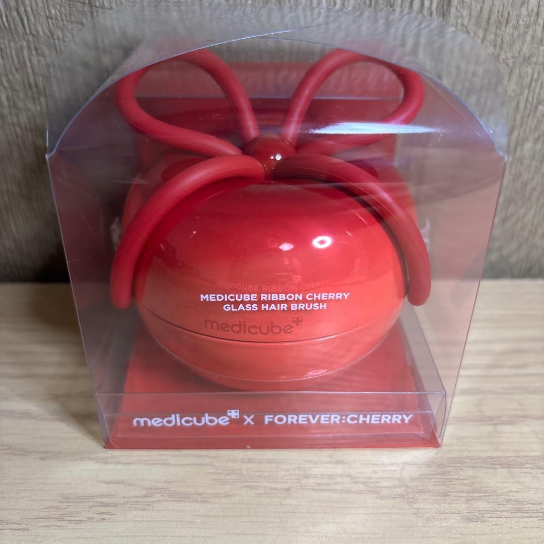 medicube x FOREVER CHERRY Ribbon Cherry Hair Brush RED Limited Edition FS
