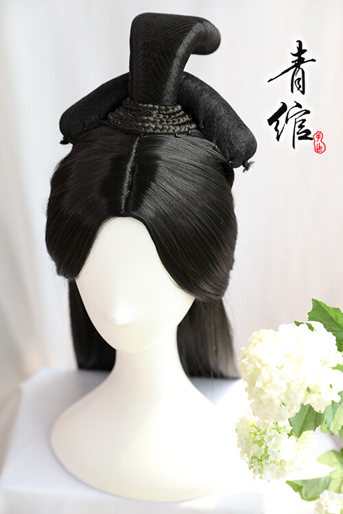 Chinese Wedding bride Ancient WeiJin Style Cosplay Show Whole Hair Wig Headwear