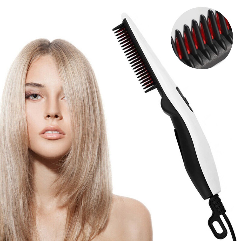Hair Straightener Comb Pro Electric Beard Straightening Comb Heat Hot Comb Press