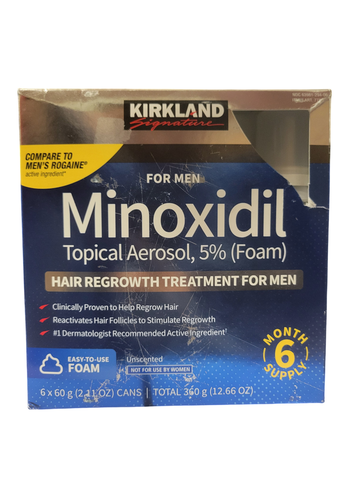 Hair Regrowth for Men – Kirkland 5% Minoxidil Foam (6 Month Supply)
