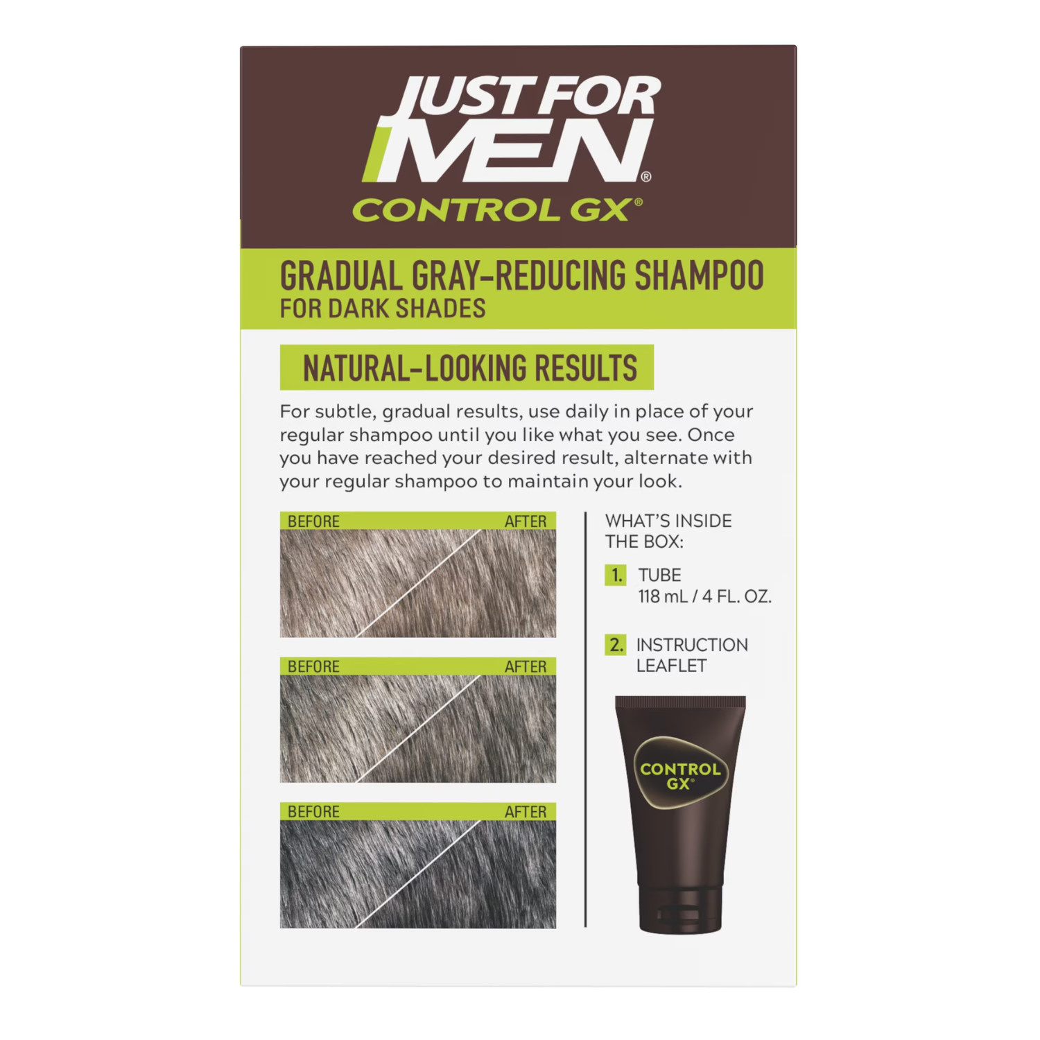 Just For Men Control GX Grey Reducing Shampoo 4 fl. oz. 3 pack. Gradually Color