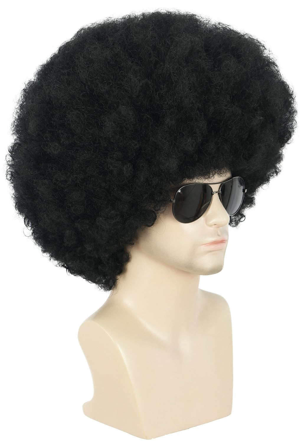karlery Adult Men Women Afro 70s 80s Curly Black Wig Rocker Party Wig