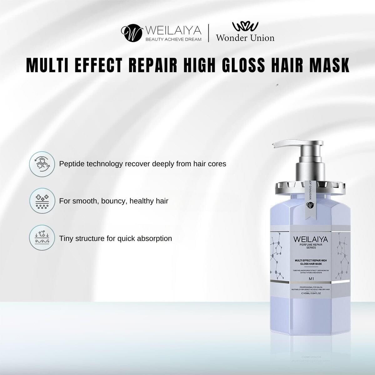 Weilaiya High Gloss Hair Mask 450mL ea+Electric Heating Cap+US SELLER