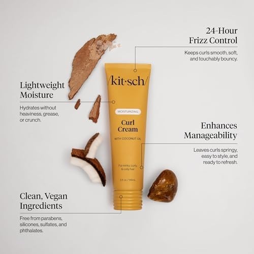Kitsch Moisturizing Curl Cream for Curly Hair – Lightweight Curly Hair Products