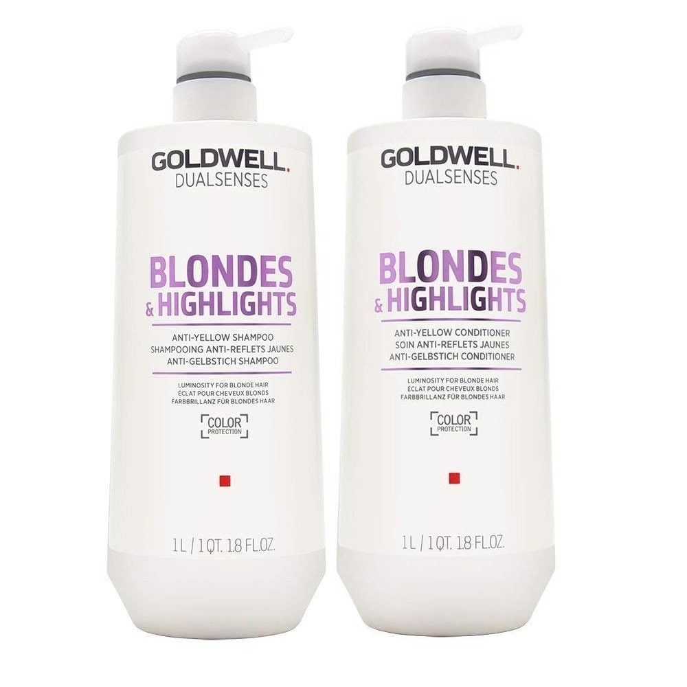 Goldwell Dualsenses Blonde Highlights Anti-Yellow Shampoo&Conditioner Liter Set
