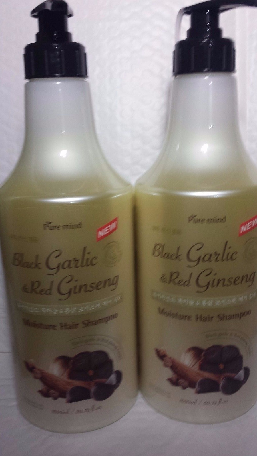 2 BOTTLES SHAMPOO BLACK GARLIC & RED GINSENG EXTRACT 50.72 FL OZ 100% ORIGINAL