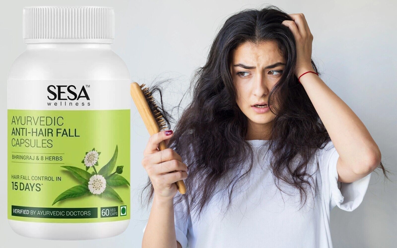 Anti-Hair Fall (60 Capsules) Control in 15 DAYS Best Less Hair Fall Herb Pills