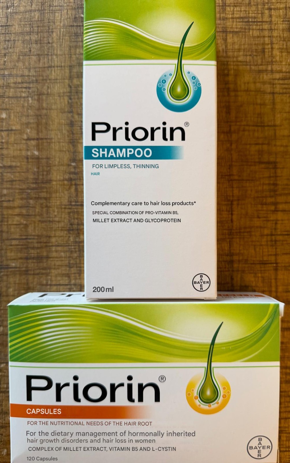 PRIORIN Anti Hair Loss 120 Capsules & Shampoo 200 ml Combo- FAST SHIP USA