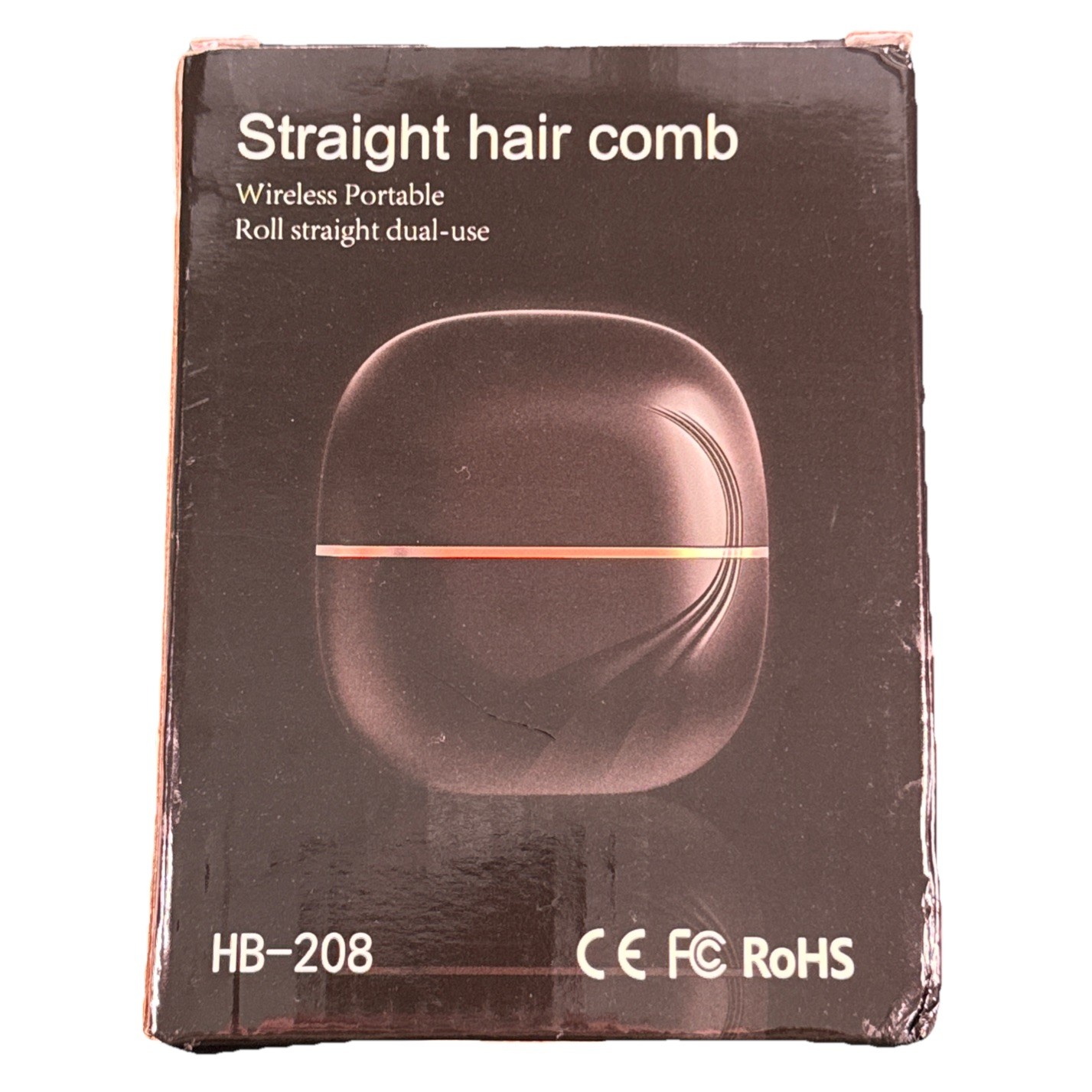 Unbranded HB-208 Wireless Rechargeable Hair Straightening Comb Black