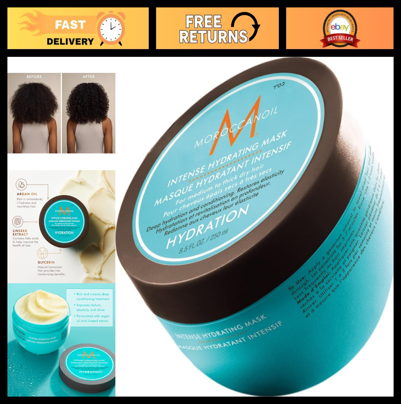 Intense Hydrating Hair Mask for Dry, Damaged Hair – Deep Conditioning Treatment