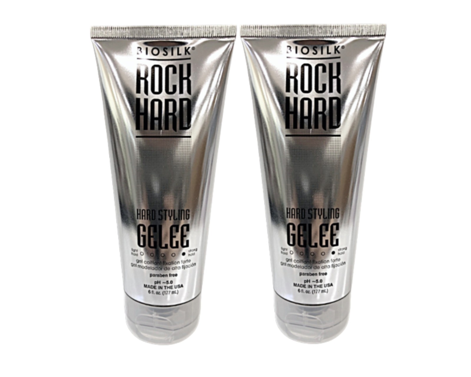 Biosilk Rock Hard- Hard Styling Gelee – Strong Hold – (6 oz) – 2pc Bundle