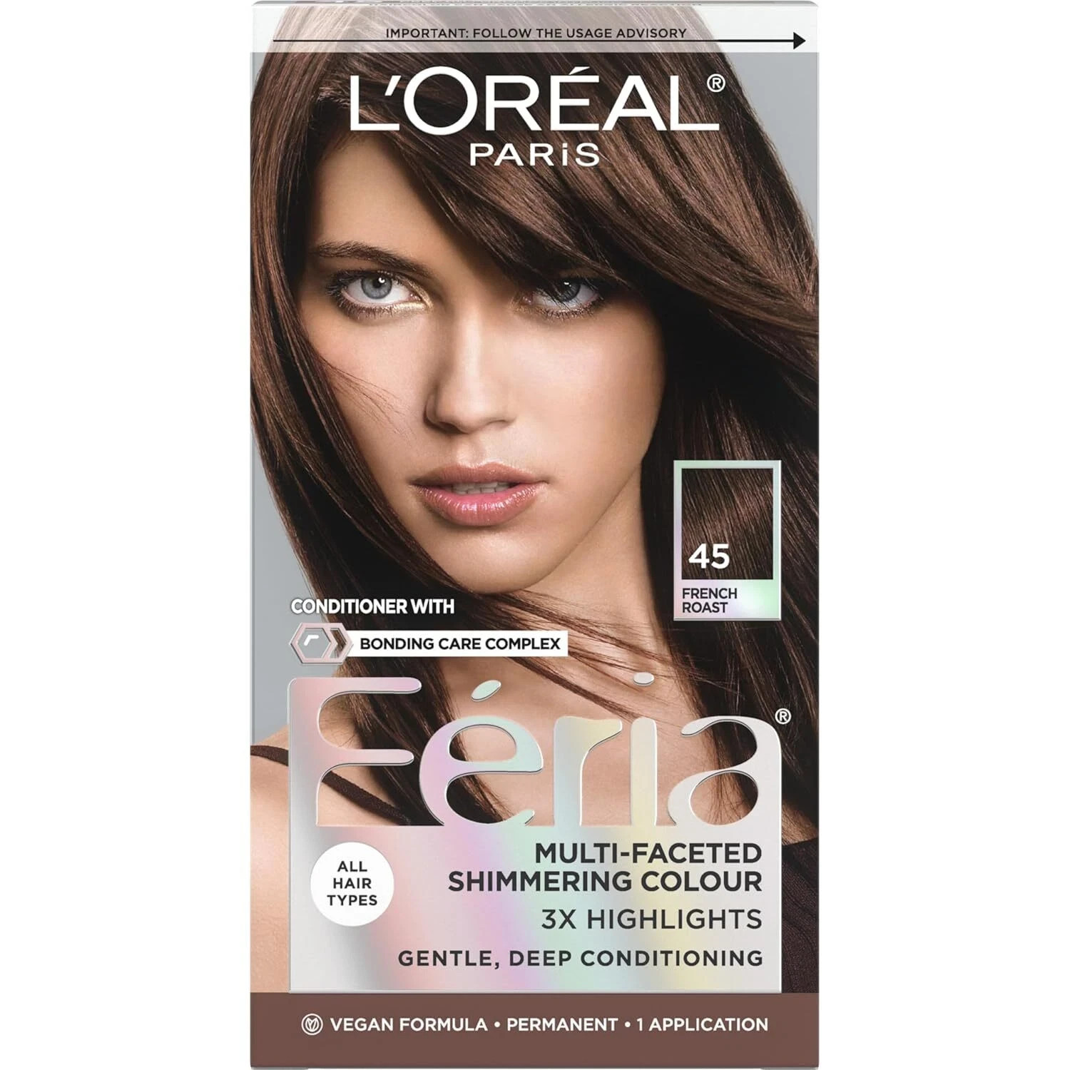 L’Oreal Paris Feria Shimmering Permanent Hair Color,60 CRYSTAL BROWN