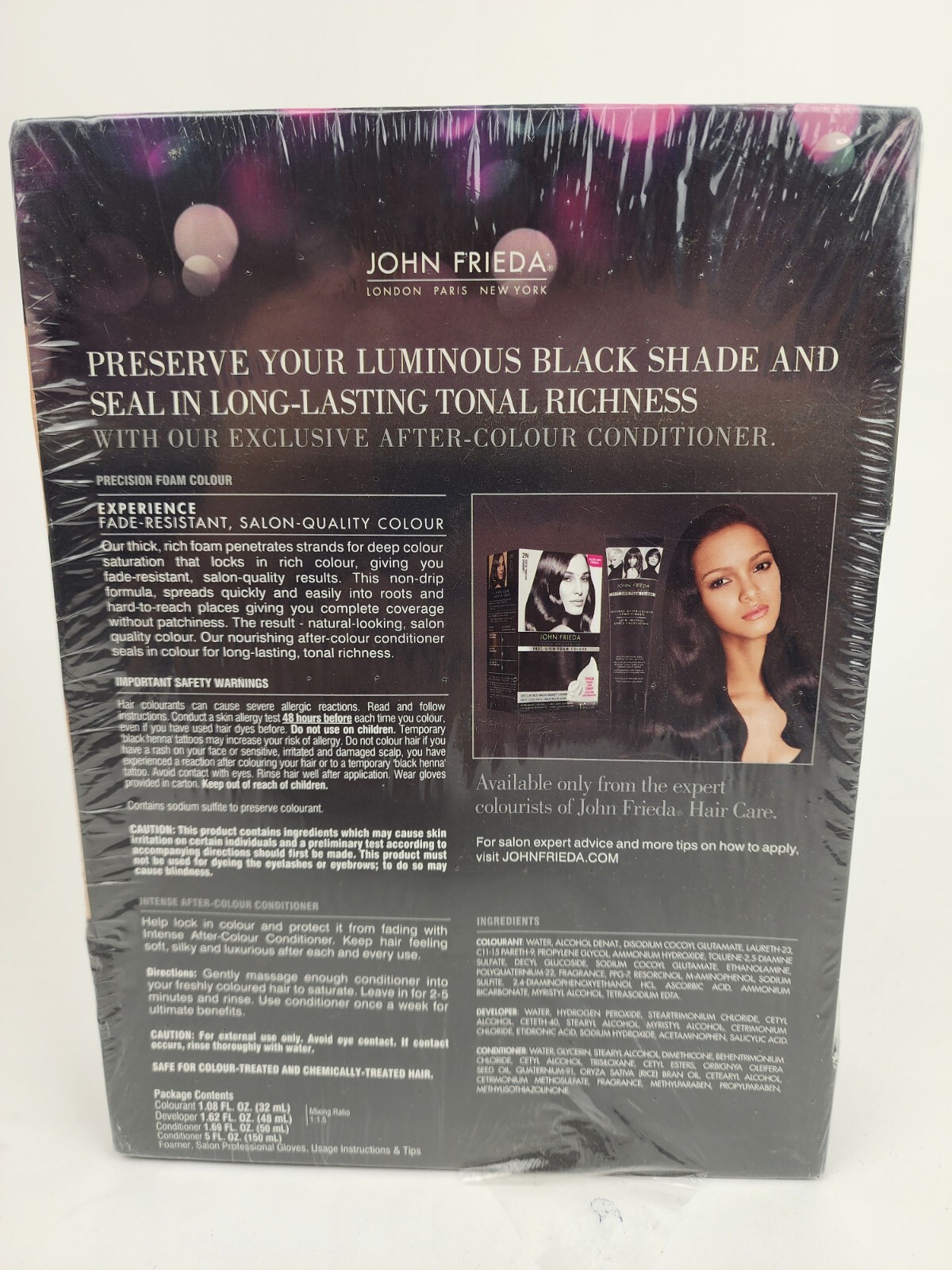 John Frieda Precision Foam Colour Permanent Hair Color 2N Natural Black + BONUS