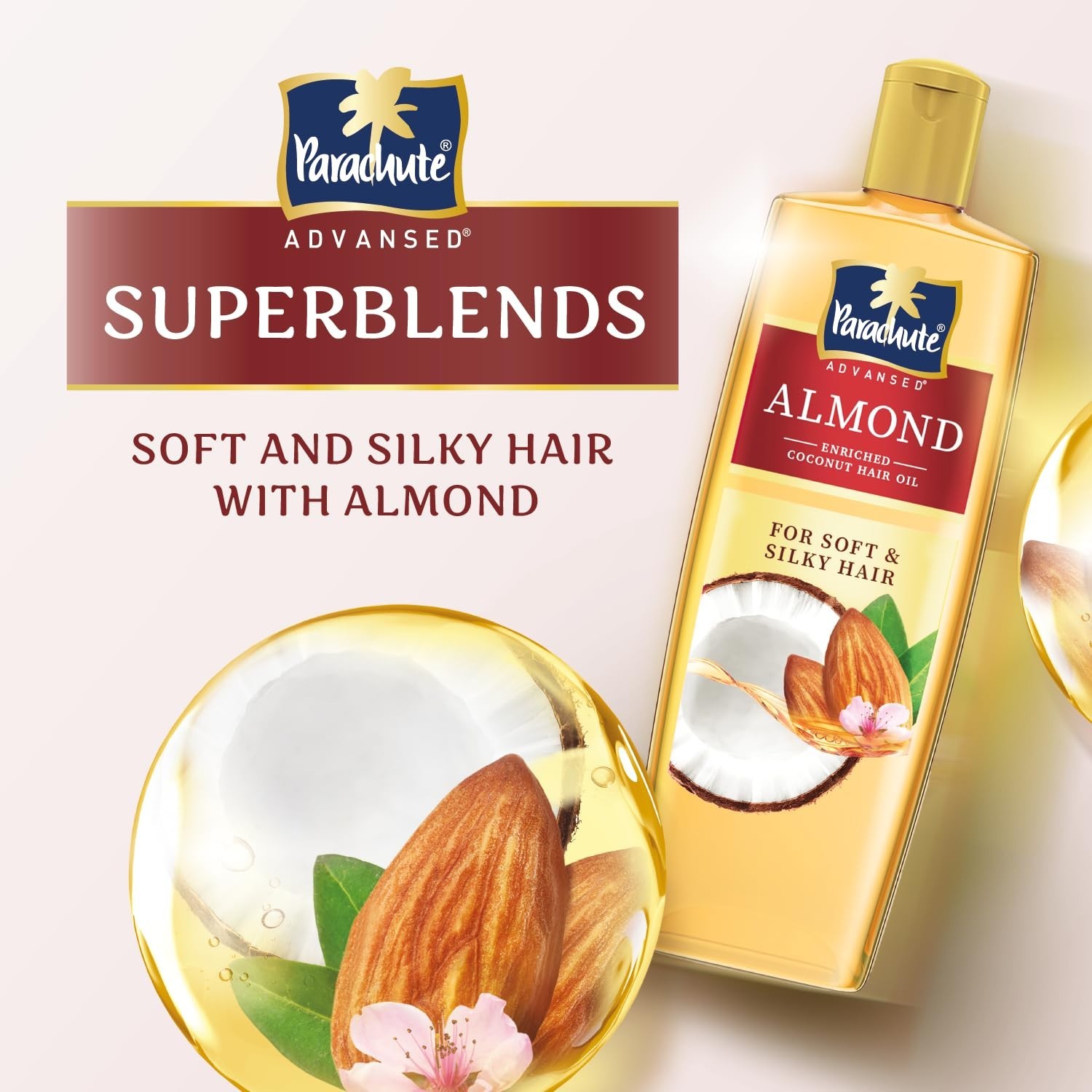 Parachute Advansed Almond enriched Coconut Hair Oil with Vitamin E, 100ml