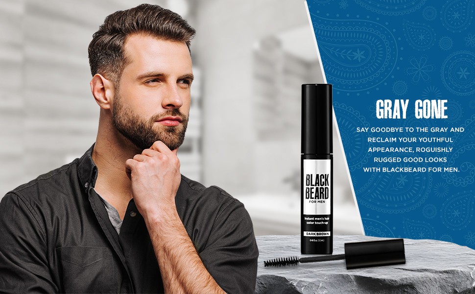 Blackbeard for Men Formula X Instant, Hypoallergenic Brush-On Beard Color, 1-pk