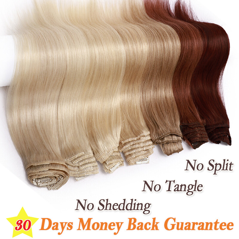 Highlight Clip In Real Remy 100% Human Hair Extensions Full Head 10″ 13″ 14″ 16″