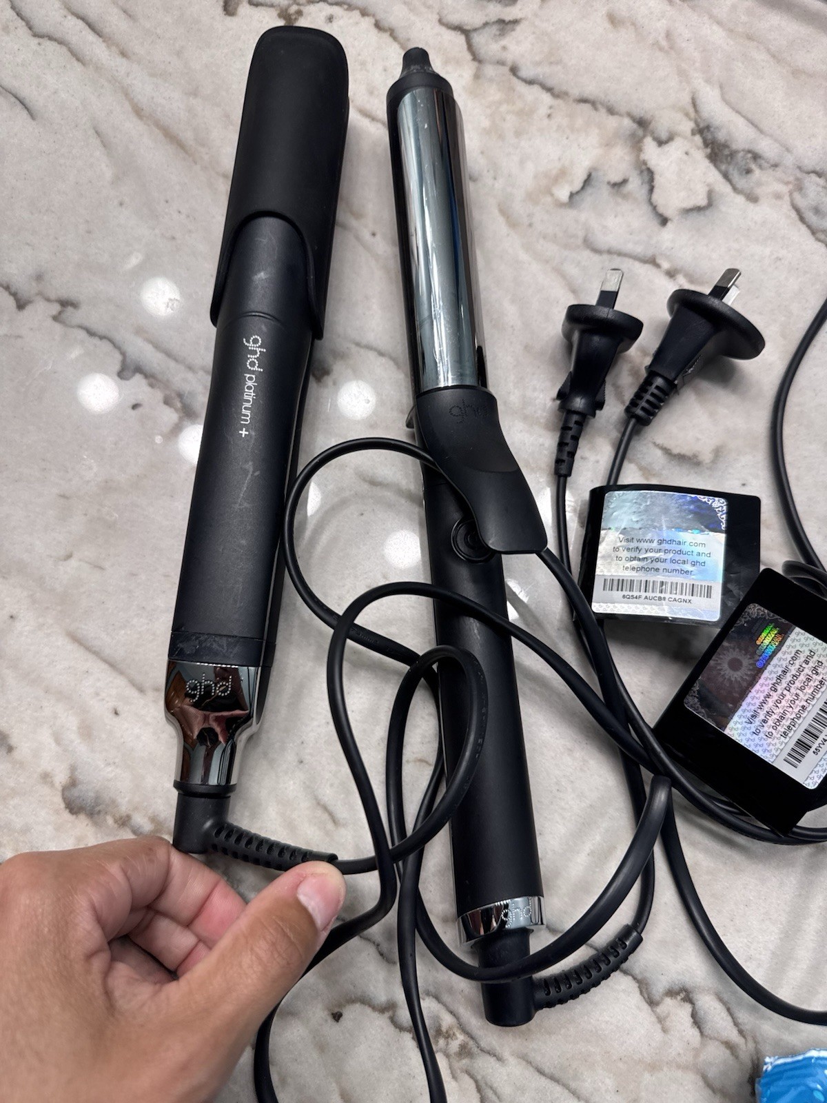 ghd Flat Iron & Curling Iron LOT OF 2 Platinum+ Curve 240v *TYPE 1* AUS NZ China