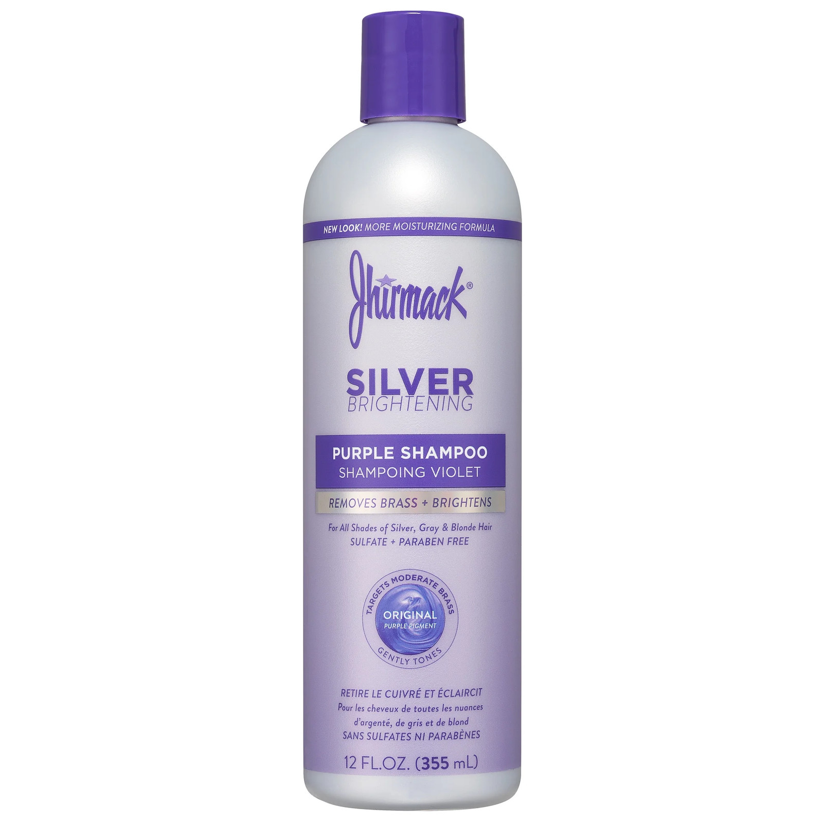 Silver Brightening Purple Shampoo for All Shades of Gray, White 12 Floz