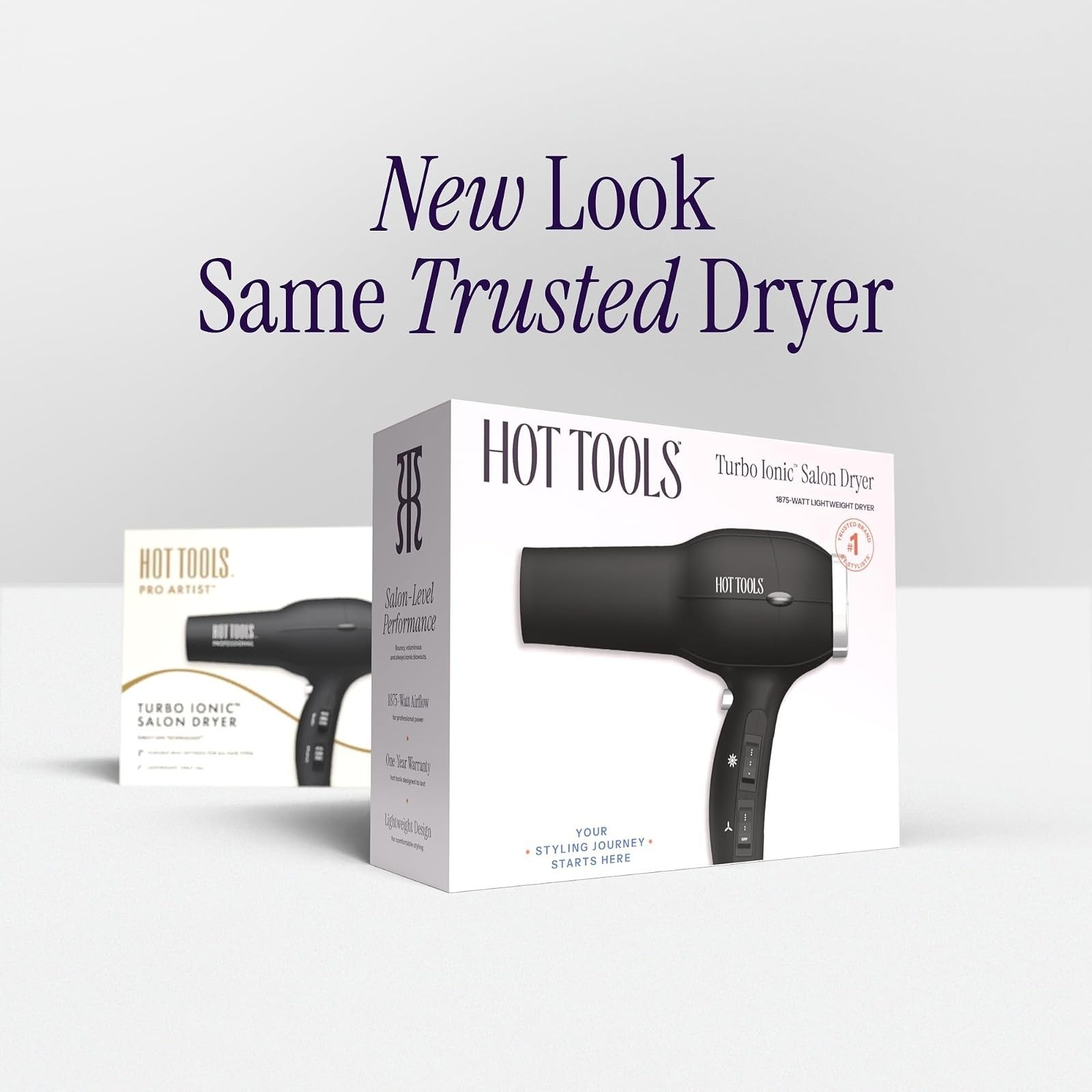 HOT TOOLS Pro Artist 1875W Turbo Ionic Hair Dryer – Fast Drying, Lightweight