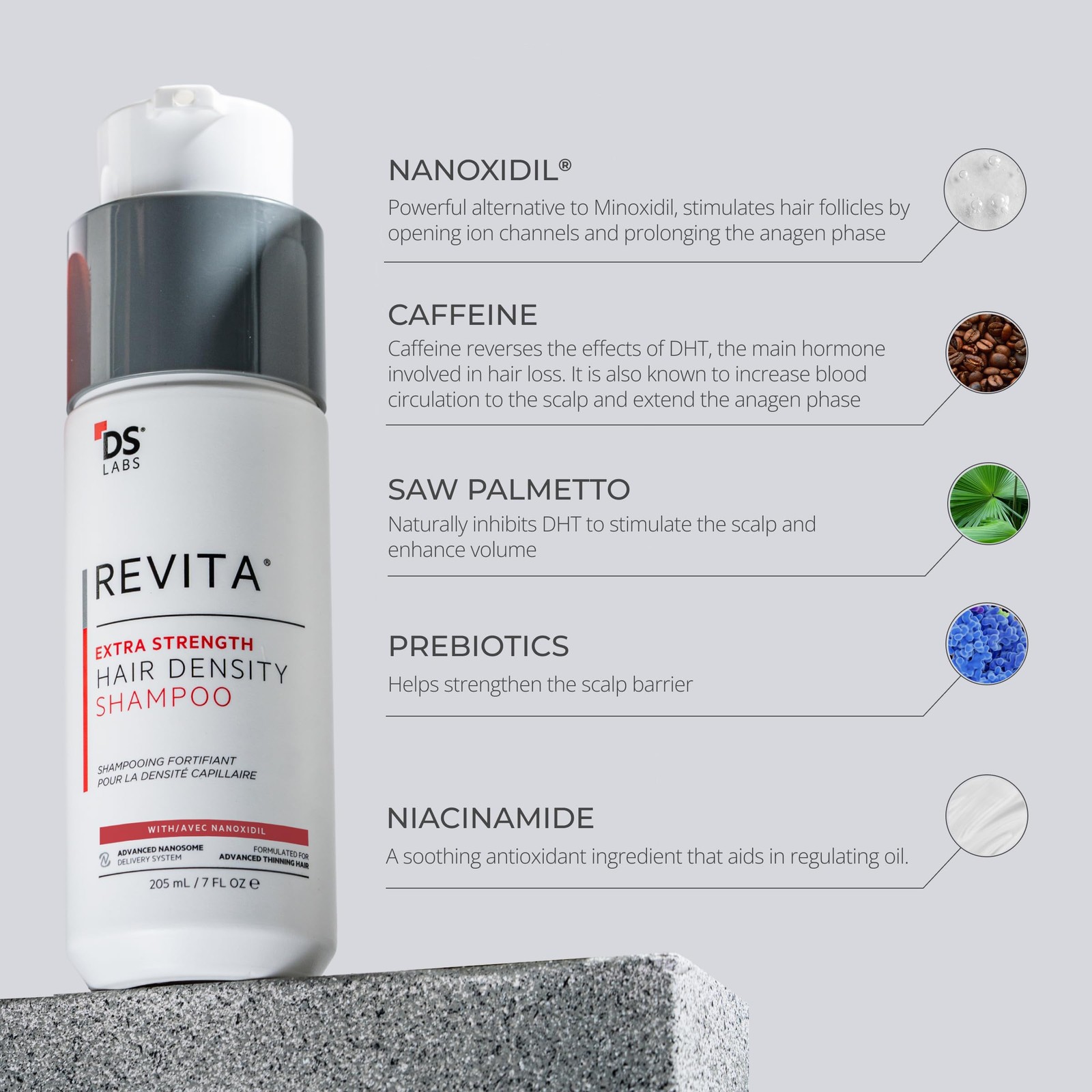 DS Labs Revita Extra Strength Shampoo, 205mL – Scalp First Cleanse for Fuller…