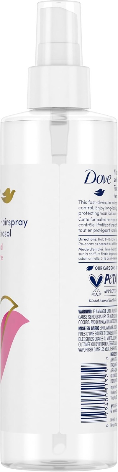 Dove Extra Hold Styling Hairspray Non-Aerosol Glossy Hold, 9.25 Oz 3 PACK