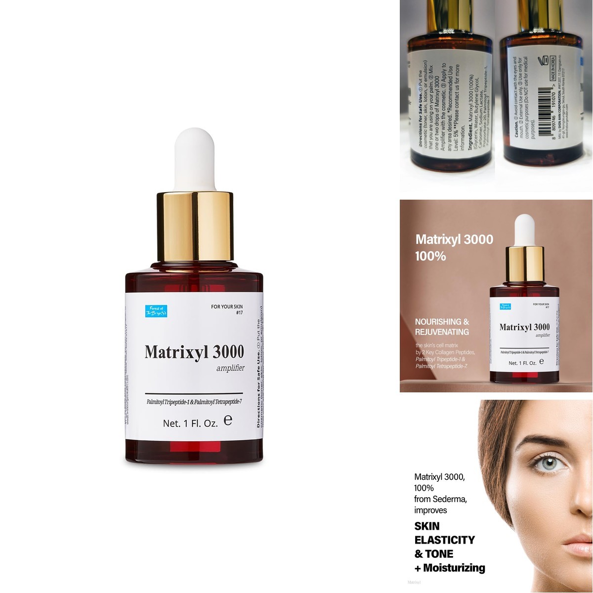 Forest Borges’s Matrixyl 3000 Amplifier Serum 1.0 Fl. Oz. Cosmetic Ingredients