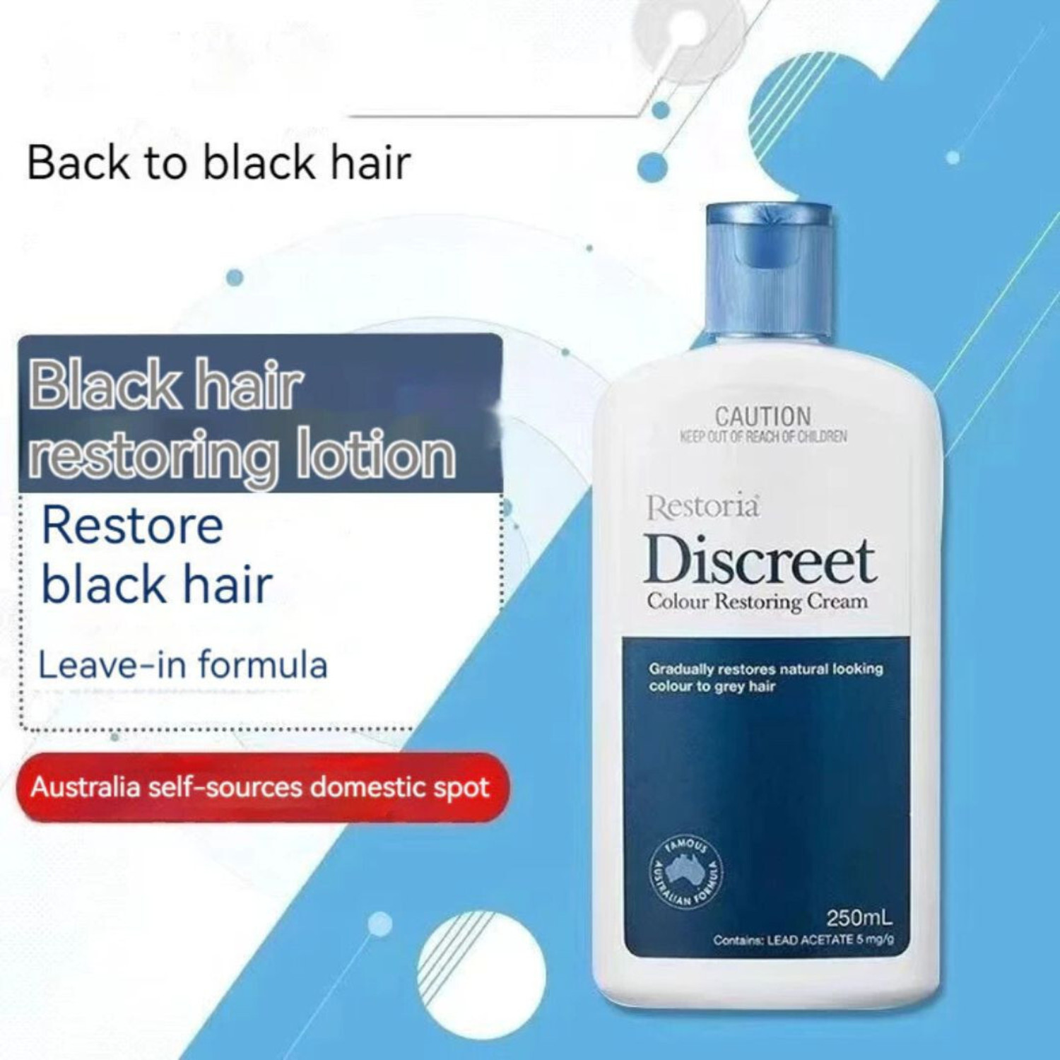 250ml x 12units Restoria Discreet Colour Restoring Cream Hair Treatment 2028 EXP