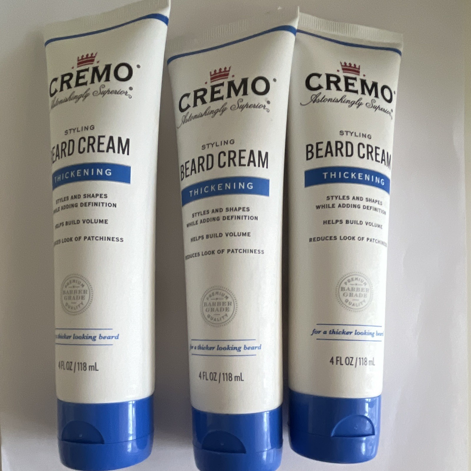 Cremo Barber Grade Beard Cream Thickening Molding/Shaping 4 fl oz Pack of 3