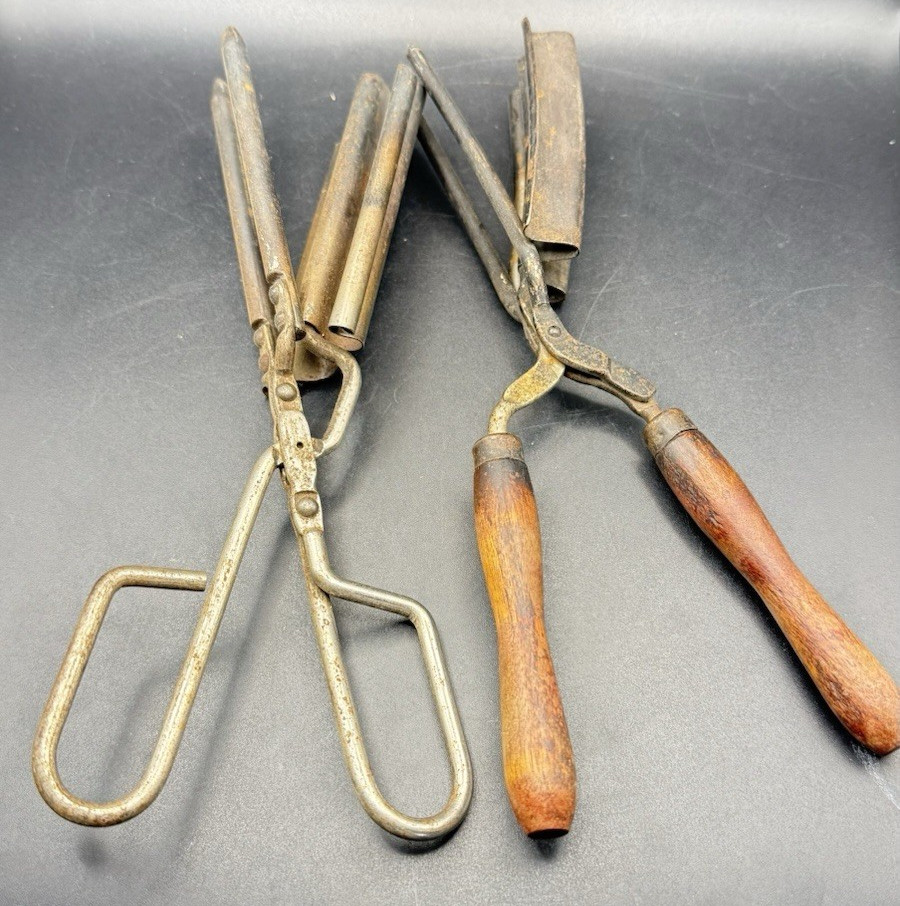 Vintage Antique CURLING IRON LOT Hair Wood Crimper Iron Acier Marcel Germany #5