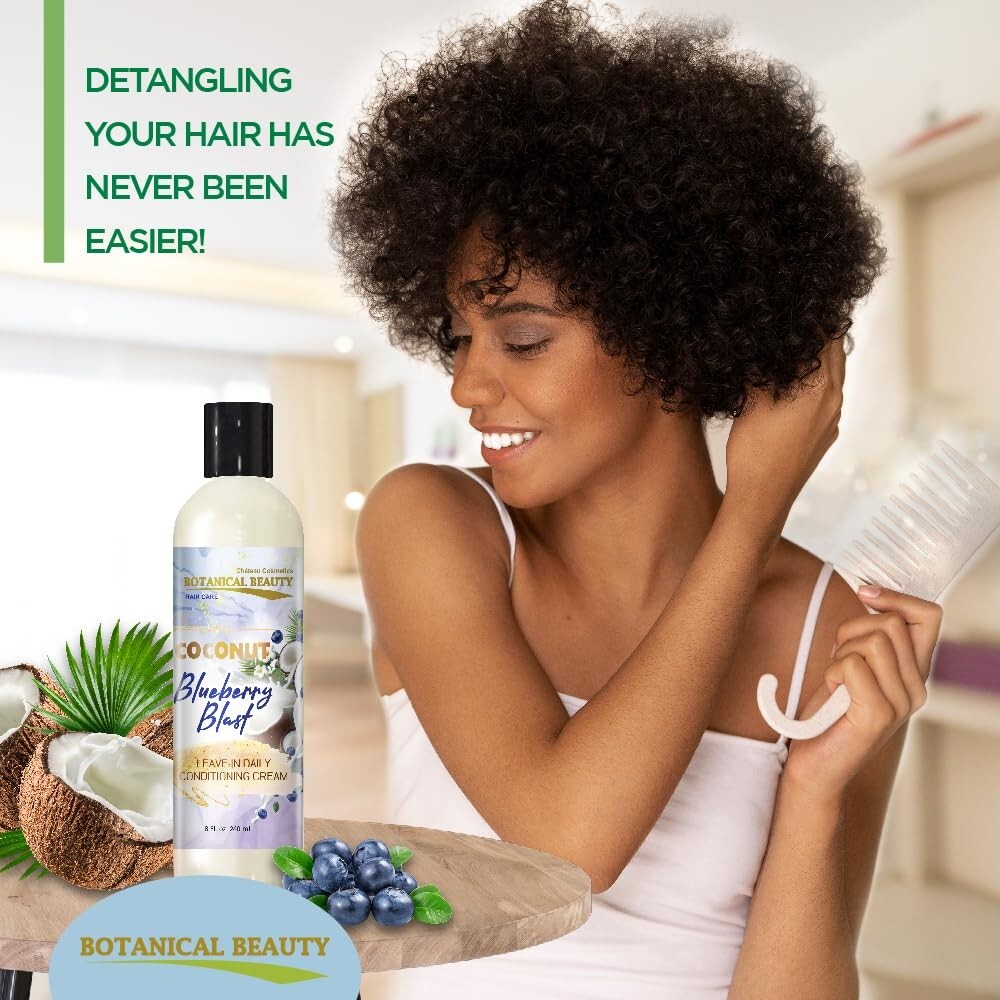 Blueberry Leave-In Conditioner for Hair Softening, Detangling 8oz (Pack of 2)