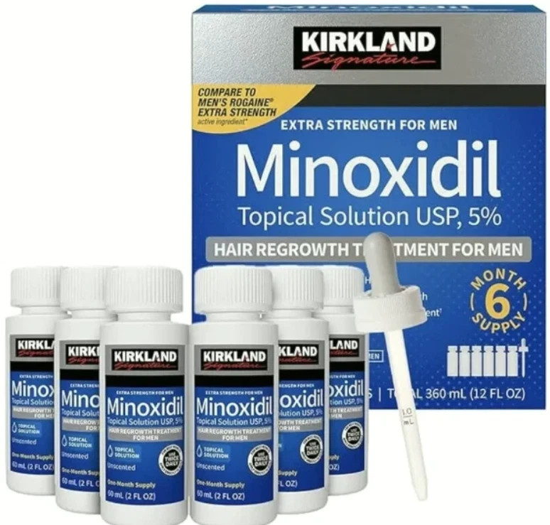 Kirkland Minoxidil 5% Hair Regrowth Solution Extra Strength Men 6 Month Supply