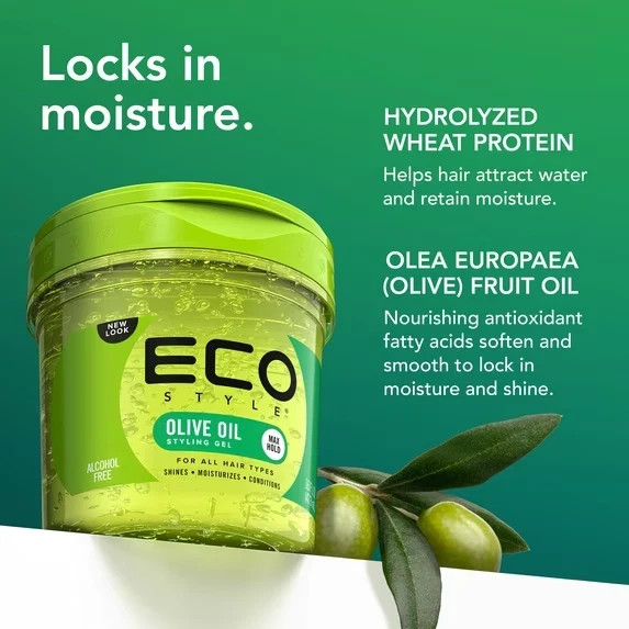 Eco Style Professional Styling Gel, Olive Oil, Max Hold 80 Oz