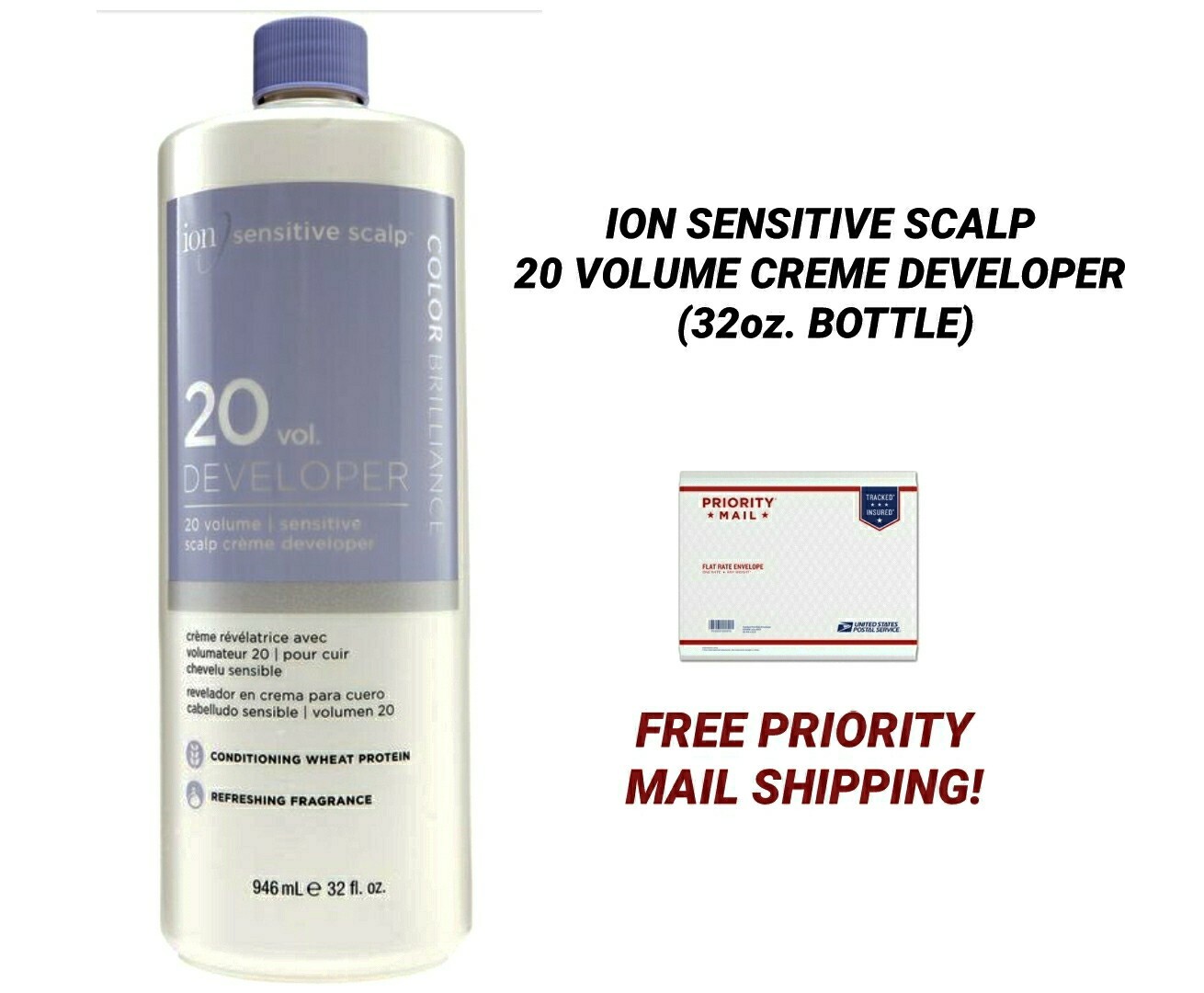ION SENSITIVE SCALP PEROXIDE VOLUME 20 CREME DEVELOPER (32oz. BOTTLE)