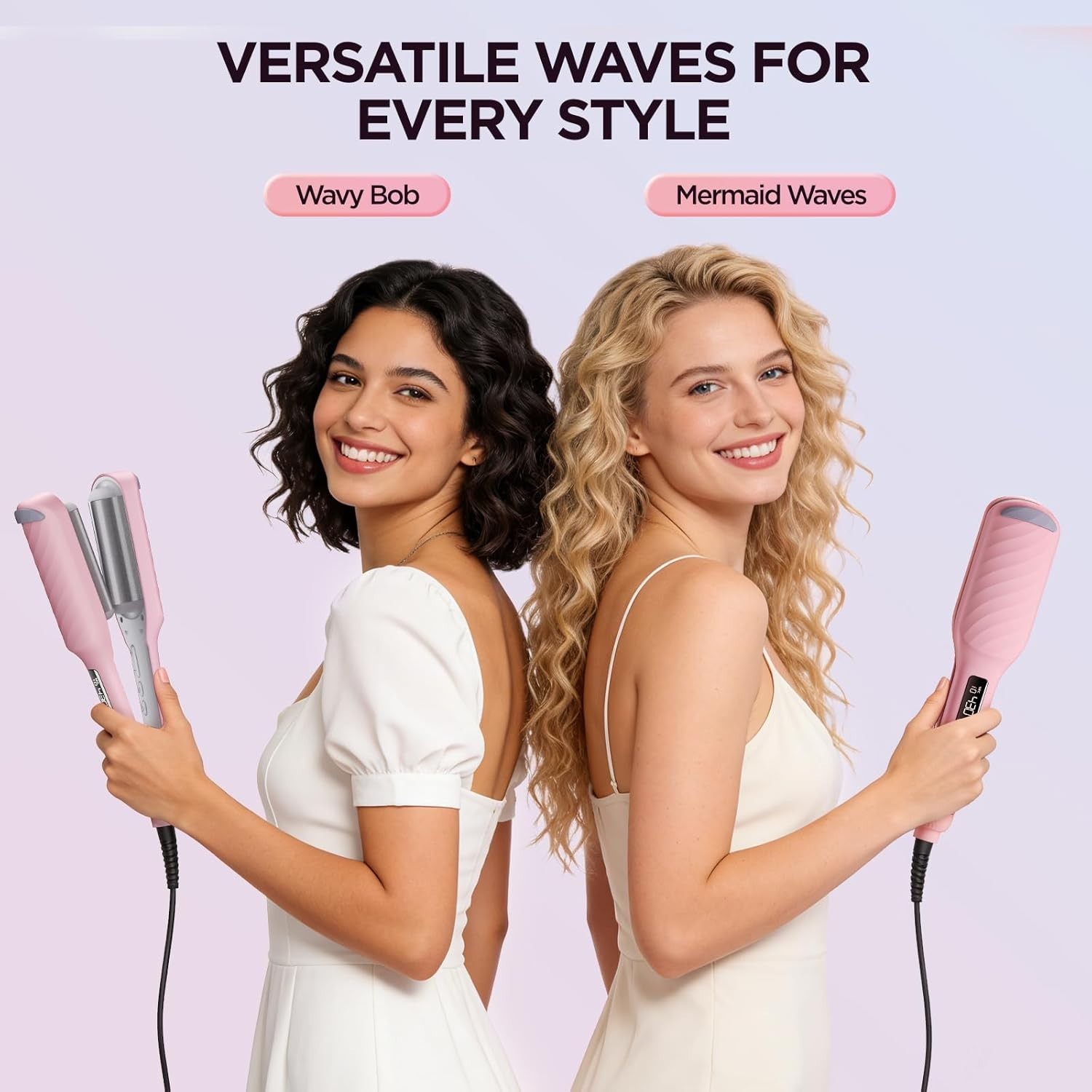 BABONIR Automatic Curling Iron with 500 Million Ionic, 1.25” Ceramic, Pink