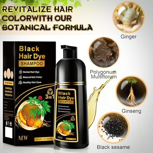 **Hair Dye Shampoo 3 in 1 Hair Shampoo Instant Hair Dye Herbal Ingredients US**