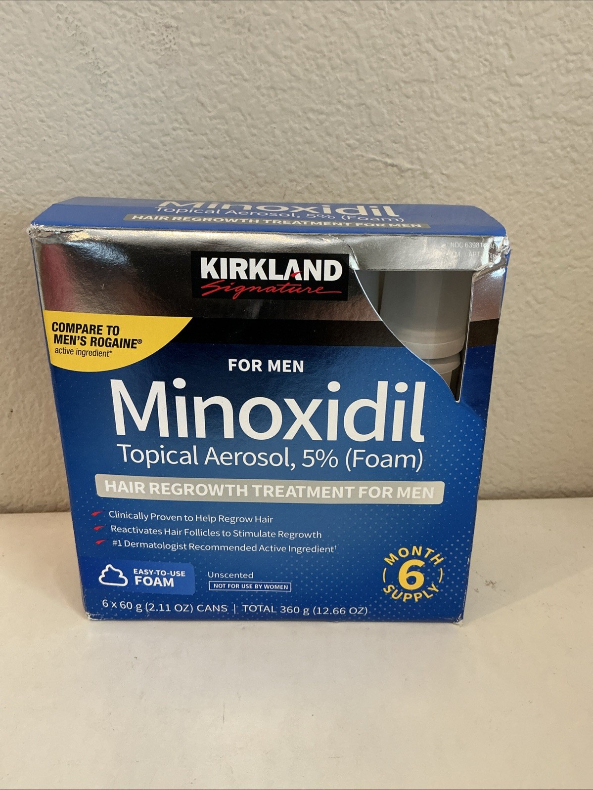 Kirkland Signature Minoxidil 5% Foam for Men – Hair Regrowth For 6 Month Supply